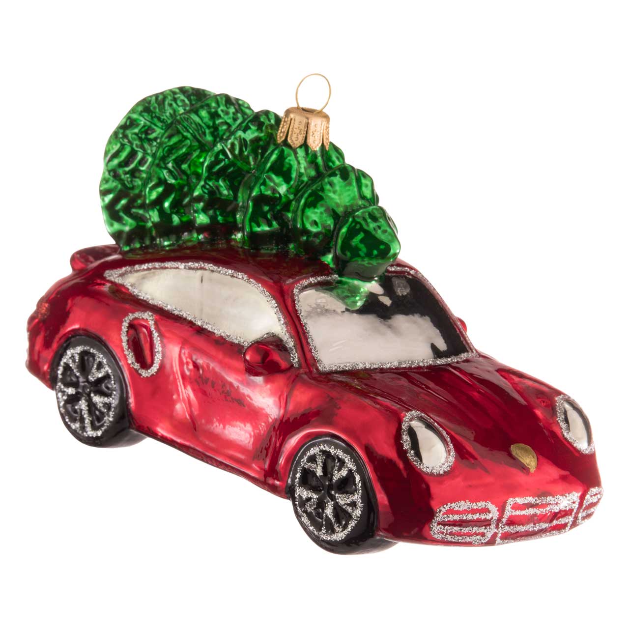 Auto sportiva con albero di Natale